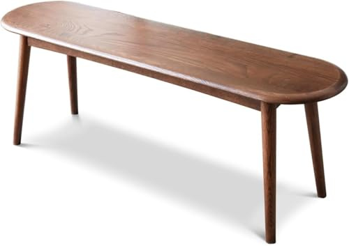 Massive Eiche Holz Esszimmerbank, Mid Century Ende des Bettes Bank, abgerundete Kante, Schlafzimmer Eingang Weg Küche Korridor Bank w/abgerundete Ecke, Schuh Bank Sitz für Indoor(Brown,Length 39.37)