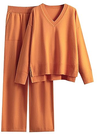 Meaunzyl Wollanzug Damen Gymnastikanzug Angebote Rundhals Strickset Gymnastik Sport Sport Casual Overall Lang Einfarbig Overalls Heimkleidung