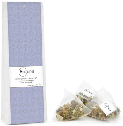 Novecento Tè® | Infuso Rilassante Lavanda Finocchio | Tisana Lavanda Finocchio Calendula - 15 Infusori Piramide | Infuso Relax Erbe Sera No Caffeina