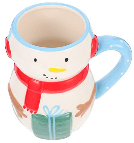 RORPOIR Kaffeehäferl Weihnachtsbecher Aus Keramik Schneemann-becher Tragbarer Wasserbecher Weihnachtsmilchbecher Santa Wasserbecher Weihnachtsmann-becher Weihnachtsgeschenke Weihnachtsteebecher