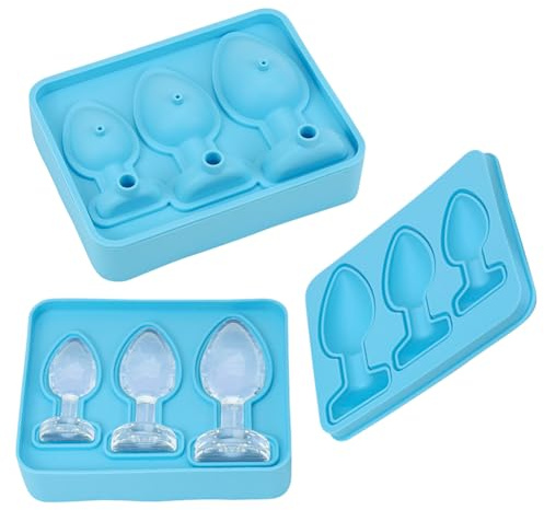 Generisch 1 Stück Silikon Eiswürfelform,3D Ice Cube Tray,Streich Eiswürfel Silikonform, Wiederverwendbare lustige Eiswürfelformen für Eis, Whiskey, Cocktail, Saft, Kaffee Eiskugelform-Blau