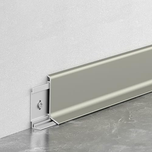 Raouoae Battiscopa In Alluminio Per Esterno 125cmx4, Striscia Terminale In Lega 6063-T5, Battiscopa Resistente E Durevole Per Giardini, Verande E Terrazzi, Materiale Ispessito, Ideale Per Aree Esterne