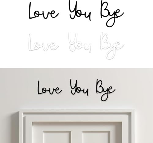 2Set Love You Bye Sign Above Door, Modern Home Decor Unique Entryway Hallway Wall Art Decorations for Hallway Home Entryway and Doorway, with Double-Side Stickers