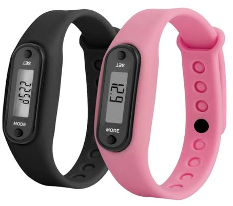 Pedometer Step Counter, 2 PCS Step Counter for Walking, Pedometers with Calorie Mileage for Kids Men Women