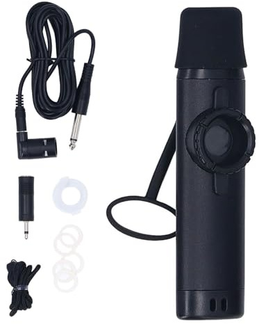 Elektrisches Kazoo aus Metall mit Tonabnehmer, professionelles Kazoo-Musikinstrument für Begleitunterhaltung (Schwarz)