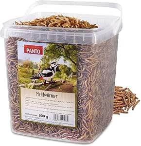 PANTO Mehlwürmer – 2 x 900 g proteinreiche Futterergänzung, getrocknete Mehlwürmer für die ganzjährige Fütterung