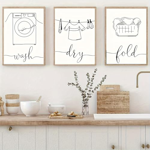 GLWDME Decorazioni per la lavanderia, quadri, poster e stampe su tela, dipinti murali per il bagno di casa（Incorniciato）
