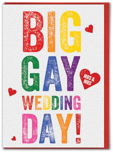 Brainbox Candy Lustige Karte – Big Gay Wedding Mrs and Mrs – lustige Karten für Paare – freche humorvolle Hochzeitskarten – für Frauen, Freunde, Freunde