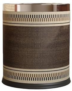 YIORYO Moderner, runder Abfalleimer aus Leder, 10 l oder 15 l, for Badezimmer, Gäste-WC, Schlafzimmer, Hotel, Büro oder Zuhause.(10L)