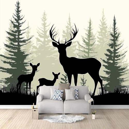 Carta da Parati Foresta 300x210 cm Fotomurale da Parete Animale Carta Parati Adesiva Muro 3D Poster Giganti da Parete Camera da Letto Soggiorno B-0628