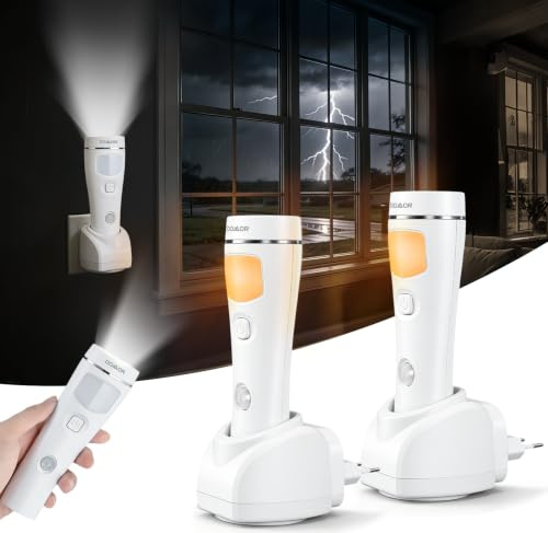 Domor - Lámpara de noche recargable LED, detector de movimiento interior, 6000 K, foco de iluminación detección automática para pasillos, escaleras, aseos, dormitorio, cocina (2 paquetes)