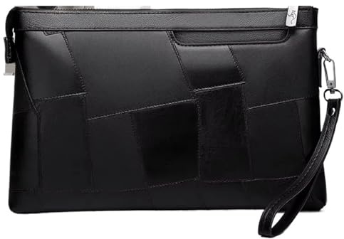 ITRHJTGP Herren Handgelenktasche Casual Männer Brieftasche Leder Kupplung Tasche Münzen Geldbörse Spleißen Umschlag Lange Brieftaschen Große Kapazität Männlichen Handybag