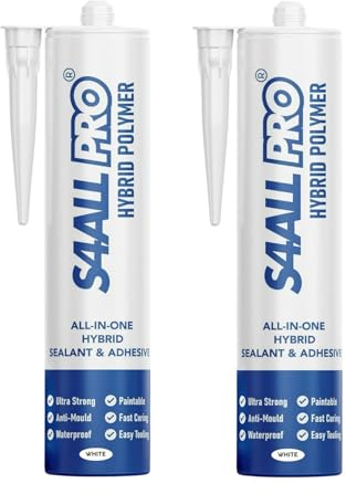 Caravan and Motorhome Adhesive Sealant - All-in-One Hybrid Polymer Sealant & Adhesive - Anti-Mould, Waterproof, Paintable & Fast Curing - White - 290ml (Pack of 2)