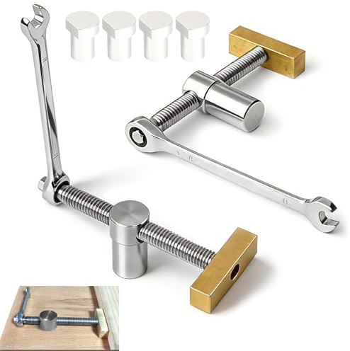 Strumento di Bloccaggio per Banchi da Falegname, 2 Pezzi Morsetto per Cani da Banco, 20 mm Morsa da Banco da Lavoro Falegname, Morsetto per Banco da Lavoro con 4 Cani da Banco, per Banco da Lavoro