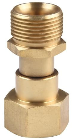 MuchLuckystar M22 - Conector de junta giratoria de latón de 14 mm, adaptador de manguera giratorio de 360° para accesorios M22 macho a M22 hembra, evita la torsión (no para 15 mm)