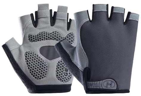 Eclove Gant Velo Enfant Demi-Doigts, Gants de Cyclisme Respirants et Antidérapants pour Filles et Garçons, Mitaine Enfant Antichoc pour VTT, Scooter, BMX, Patinage et Sports de Plein Air