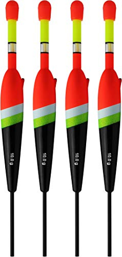 Storfisk fishing & more 4 Stück Knicklichtposen Durchlaufposen mit Schnurinnenführung als Set zum Nachtangeln inkl. 4 Knichlichter