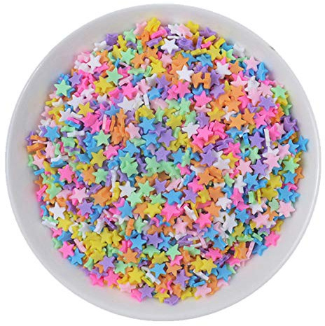 100g Resin Flatbacks Slime Accessories Clay Sprinkles Decoration for Slime Charms Filler DIY Slime Supplies Fake Candy Chocolate Cake Dessert Mud Particle Scrapbook Phone Case (star14)