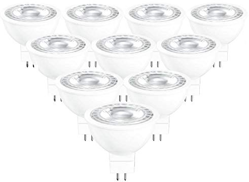 LumStory MR16 LED Bulb 5000K Daylight 12V GU5.3 Bipin Base Non-Dimmable 50W Equivalent Halogen Bulbs 5W LED Replacement for Landscape Track Lighting 10-Pack
