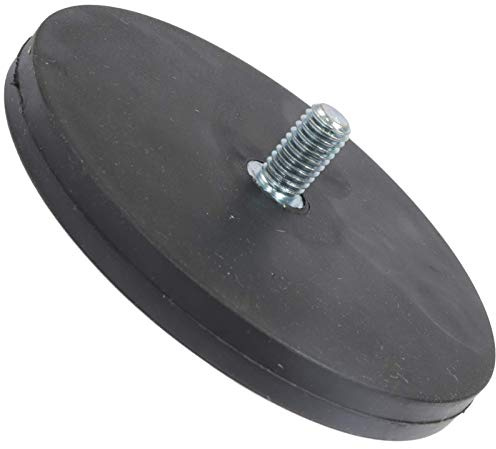 Neodym Magnete Gummiert D 88mm Mit M8 Außengewinde 42 KG Zugkraft Flachgreifer Magnet Scheibe Topfmagnet Gummi Runde Magnete mit Gewinde für Schrauben Öse oder Haken