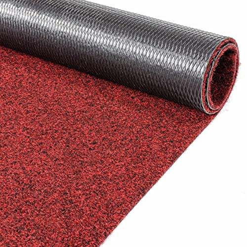 ANRO Fußmatte Schmutzfangmatte Teppich Läufer Sauberlaufmatte rutschfest Indoor Outdoor abwaschbar für Flur Eingang Poet Meterware Rot 200 x 100 cm (Rechteckig)