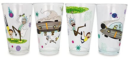 Rick and Morty Bierkrug für Likör, Getränke, 473 ml, 4 Stück