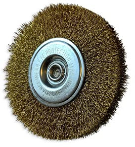 Lot de 10 brosses rotatives circulaires métalliques sur tige Ø 100 mm | Fil laiton souple Ø 0,20 mm | Epaisseur 18 mm | 3 rangs | Pour perceuse ou visseuse à mandrin | Kibros 2610LV18x10