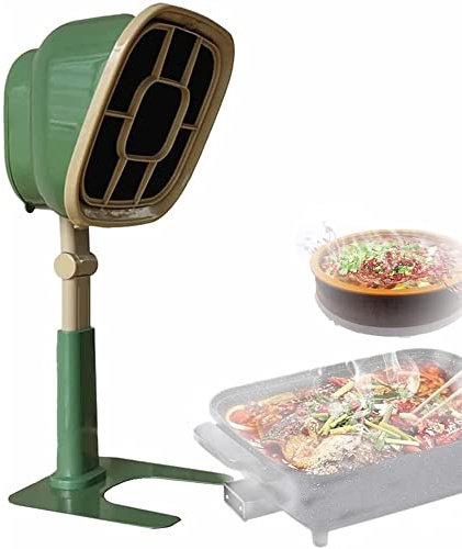 CAJOLI Desktop Range Hood, 66° Adjustable, Household Barbecue Hot Pot Portable Household Range Hood,Green