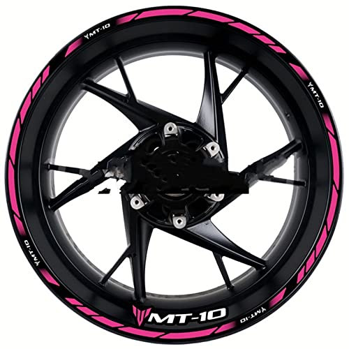 ROANNY Felgenband Motorrad-Vorder- Und Hinterreifen, Wasserdichter Logo-Aufkleber, Reflektierender Streifen, Felgenset, Aufkleber Für Yamaha MT-10 Mt10 (Color : 10)