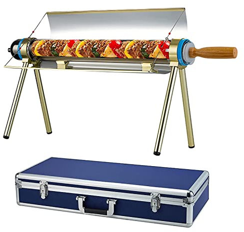 Four Solaire, cuiseur Solaire Portable pour Barbecue, Four Solaire en Acier Inoxydable de qualité Alimentaire pour la randonnée, Le Camping et Le Barbecue, Les grillades, la Cuisine