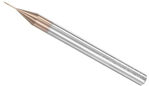 CoCud Fraise à Bout Carré, Coupe de 0,5 mm x 4 mm, Longue Portée, Revêtement en Carbure de Titane (Nano-Échelle), 2 Flûtes pour Fraiseuse CNC