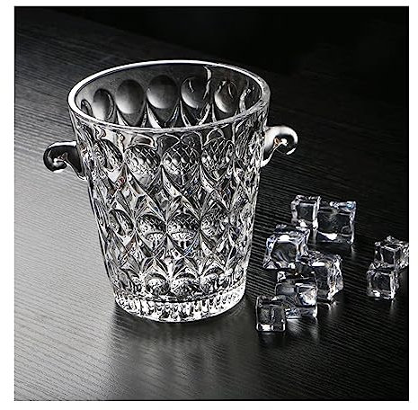 Récipient à Glace Seau à Glace Transparent Seau à vin Coupe Goutte d'eau en Verre Cristal, 1,5 L Seaux à Glace pour Les fêtes
