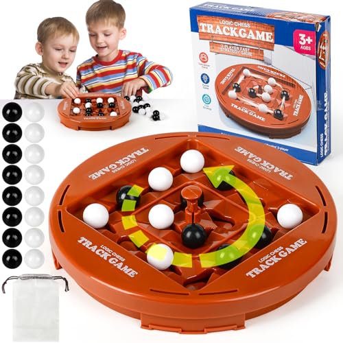 Track Logic Board, 4 Vier Gewinnt Logic Road Brettspiel, Logik-Schachbahn-Brettspiel, Vier-in-Einer-Reihe-Spiel, 2-Spieler-Strategie Spiel Themed ab 3+Jahren (A)