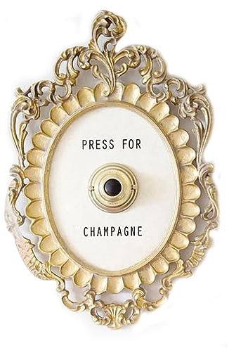 CDQL Luxuriöser Champagner-Knopf, Türklingel Im Vintage-Stil, Ideale Champagner-Dekoration für Zuhause, Hotel, Party, für Champagner-Liebhaber (20 * 14.5cm)