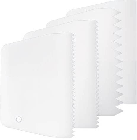 Aiyorse 4 Pcs Adhesive Spreader, Notched Glue Applicator Kits Plastic Trowel Adhesive Barrier Spreader 0.5/1 Tooth Reusable Hardwood Flooring Spreader for Applying Glue Epoxy Resin Putty(White)