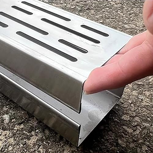 WDJBPSH Channel Drainage Trench Kit, 1.2/1.5/2/ 3 Inch Wide Floor Trough Guttering for Patio Sidewalk Shed Drainage, Rainwater Strainer Channel Drain with Grill(5x5x100cm/1.9x1.9x39.3in)