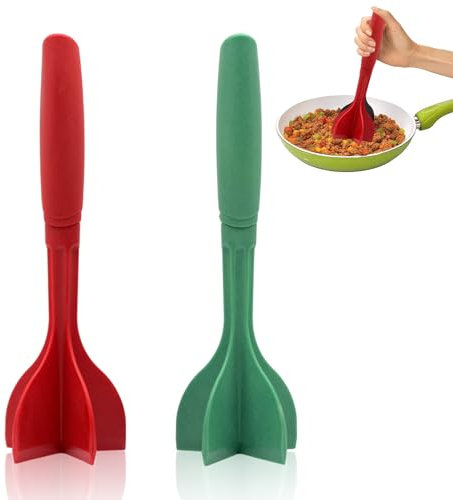 2 tritacarne, tritacarne macinato, tritacarne multiuso, resistente al calore, mescolare tritacarne per hamburger di manzo, verdure, frutta (rosso e verde)