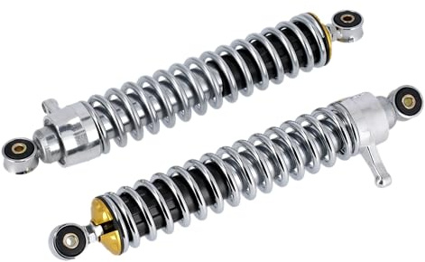 Set: Federbeine 360mm Sport Optik Gold, Chromfeder, verstellbar - für Simson S50, S51, S70, S53, S83 Enduro