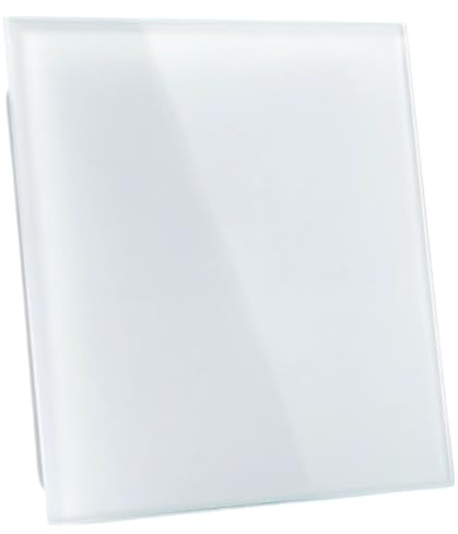 Whisper Pro-Design Badezimmerlüfter - Ø100mm - Nachlauf + Feuchtigkeitssensor - Flaches Glas - Matt Weiß - Luxuriöses Design