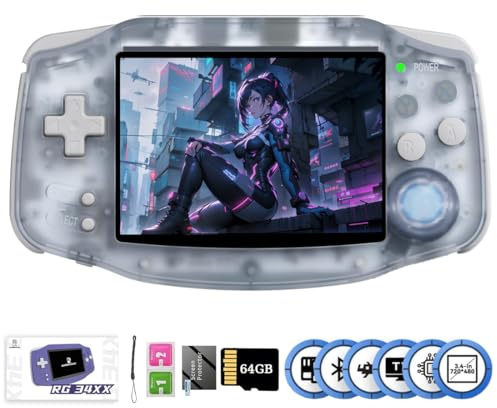 RG 34XX Console di gioco portatile retrò da 64 GB con 5000+giochi - Schermo IPS 3.4 Cortex-A53 Emulatore video sistema Linux Giocatori portatili