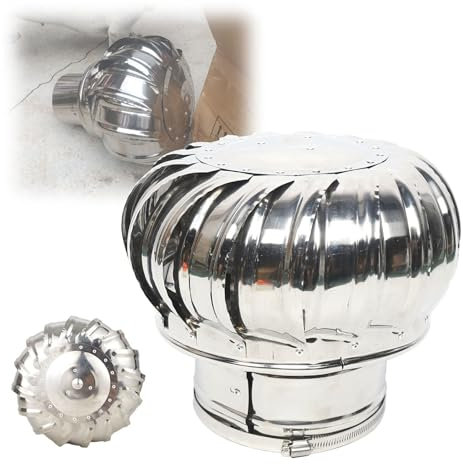 Tappo Antipioggia Per Camino In Acciaio Inox 201, Fumaiolo Comignolo Canna Fumaria Camino Cappello Testa Girevole, Cappa Girevole Di Sfiato Per Canna Fumaria(150 mm(5.91 in))