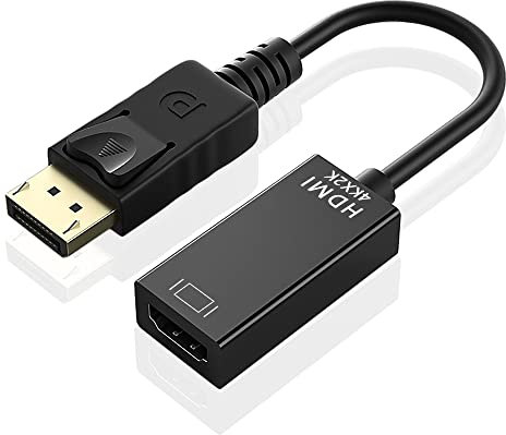 Adattatore Displayport a HDMI 4K, Unidirezionale DisplayPort Computer a HDMI Monitor, DP (Display Port) maschio a hdmi femmina Convertitore per Lenovo Dell HP Asus, Nero