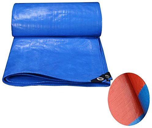 Große, strapazierfähige Plane, regenfestes Campingzelt mit Ösen, strapazierfähige Plane, Bodenplane, Poolabdeckung, leicht, 160 g/m², wasserdichte, strapazierfähige Plane, 6 x 8 m