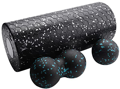 Asyduey Foam Roller Set Rodillo de Masaje de Alta Densidad Bola para Cuello MúSculos de la Espalda Masaje de Tejido Profundo