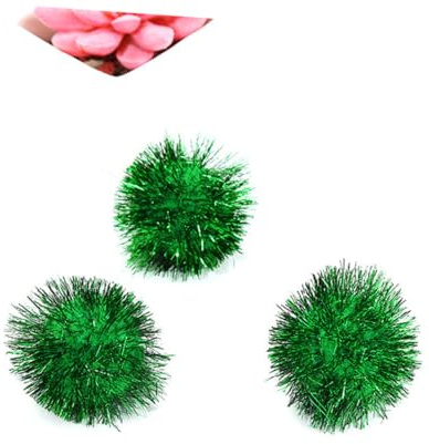 ibasenice Katzenspielzeug Pompom Bälle Glitzerndes Lametta Material Kleiner Kugeln Bunte Mixfarben 5cm Durchmesser Katzen Spielspaß