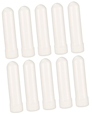 FONDOTIN Inalatori per Aromaterapia Riutilizzabili di Colore Chiaro 10 Pezzi in Plastica Portatili e Ricaricabili per Olio Essenziale per Viaggio e Uso Scolastico