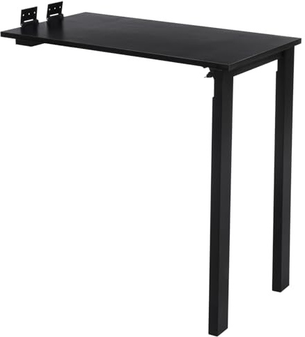 Dokiiovo Wandmontierter Klapptisch mit Beinen, Klappbarer Esstisch aus Holz, Faltbarer Wandtisch für Kleine Räume, Esszimmer, Schlafzimmer, Wohnzimmer, 75x40x74 cm (Schwarz)