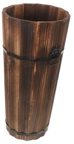 STOBAZA Paragüero de Madera Maciza con Espacio Multifuncional para Bastones Paraguas y Abanicos Soporte Resistente para Entrada del Hogar Diseño Elegante y Duradero