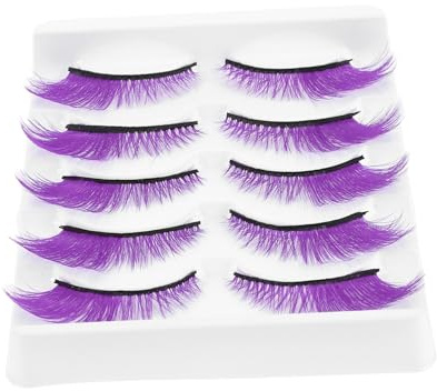 WEKADRIN 5pairs Japanese Manga False Eyelashes Curly Fairy Lashes for Cosplay Halloween Party Stage Makeup Accessories