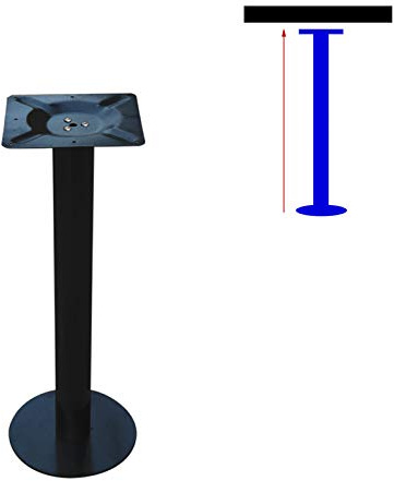 Base de table en métal – Cadre rond de table de bistrot pour cuisine et salle à manger 65 cm Pied de meuble noir 1 pièce Idéal pour café et maison